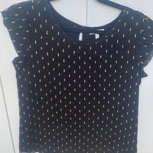 Joie black and gold blouse